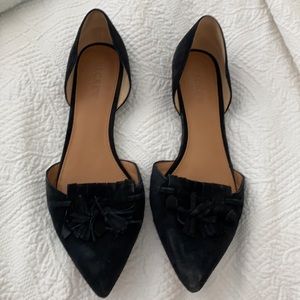 I Crew Black Suede Tassel flats, 9